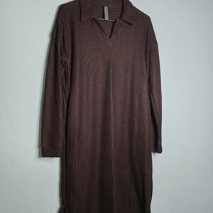 Mondetta Brown Long Sleeve Dress